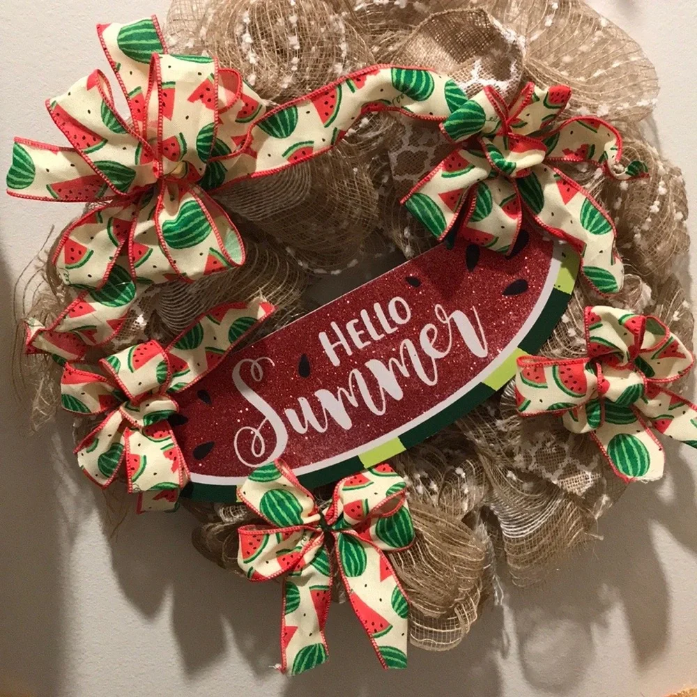 Summer Picnic Watermelon 🍉 Wreath Custom Handmade Final Sale